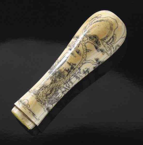 Appraisal: Chinese Qing carved ivory incense vase International buyers should note