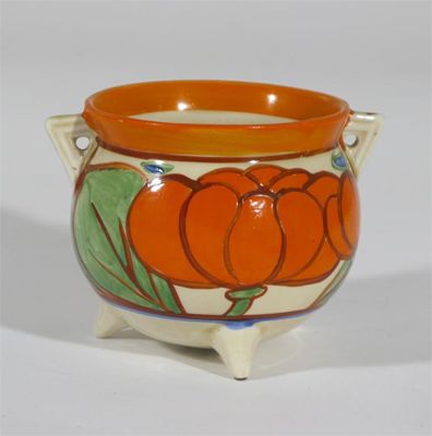 Appraisal: Orange Lily' a Clarice Cliff Fantasque Bizarre Cauldron painted in