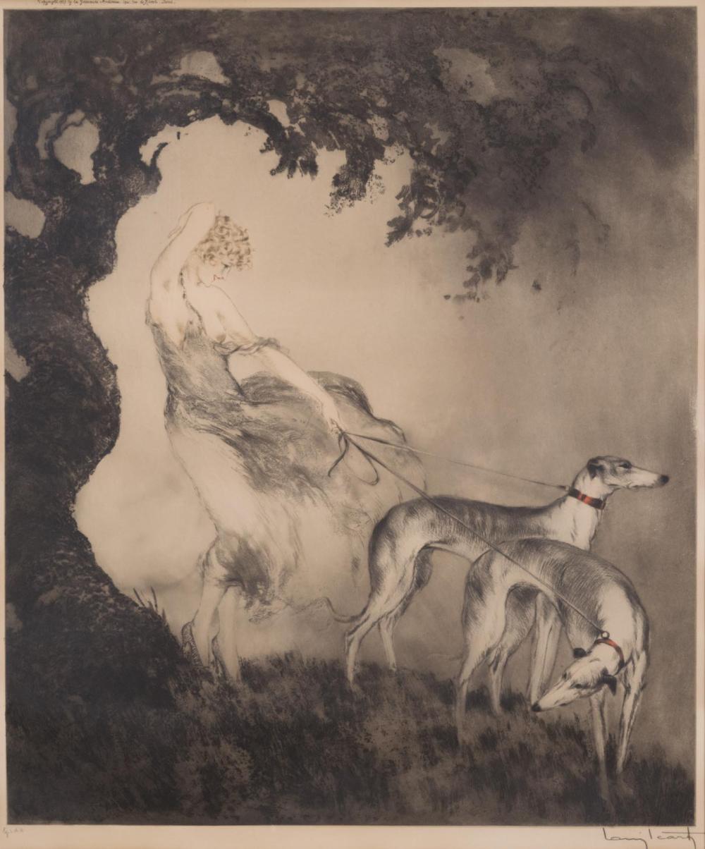 Appraisal: LOUIS ICART New York - etching and aquatint Gust of