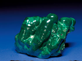 Appraisal: POLISHED MALACHITE STALACTITE GROUP Shaba Province Democratic Republic of the