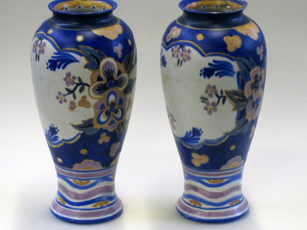 Appraisal: Pair of Carlton Ware vases pattern no and a Belleek