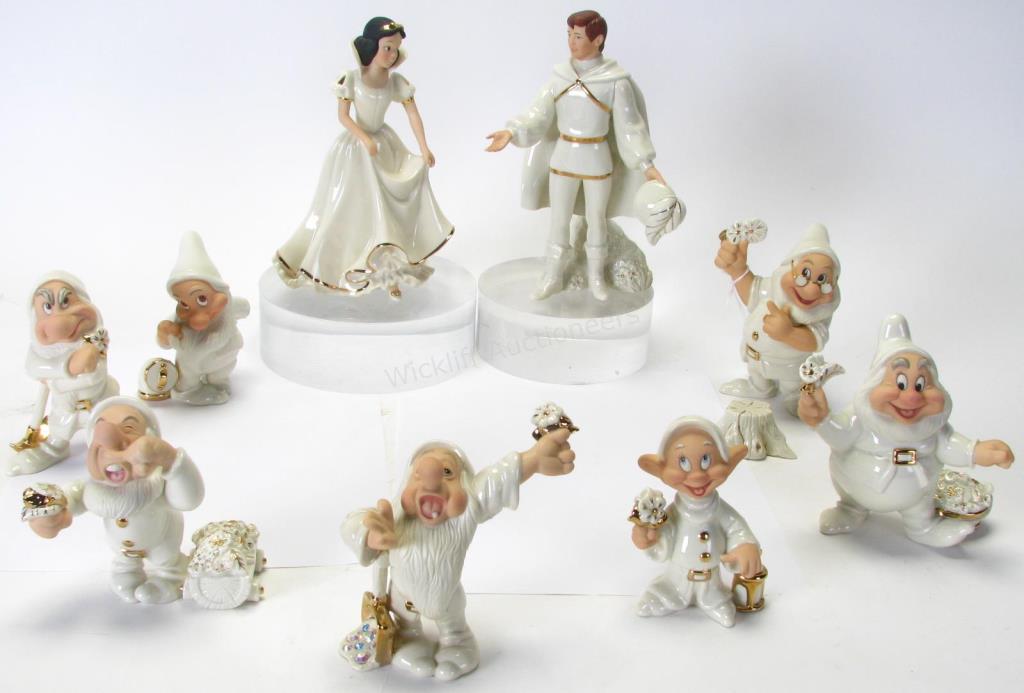 Appraisal: Lenox Porcelain Snow White and Seven Dwarfs Set nine pieces