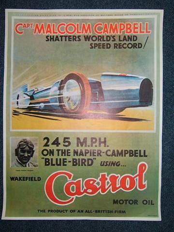 Appraisal: A GROUP OF FOUR REPRODUCTION 'LAND SPEED RECORD' POSTERS featuring