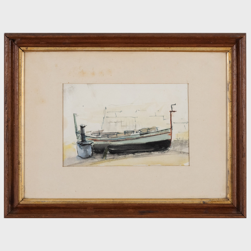 Appraisal: William Thon - Catboat Ink and watercolor on paper unsigned