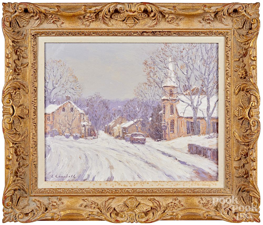 Appraisal: Laurence Campbell oil on canas winter scene Laurence Campbell American