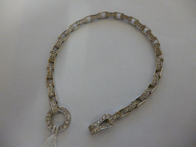 Appraisal: A DIAMOND SET CT WHITE GOLD BRACELET made up of