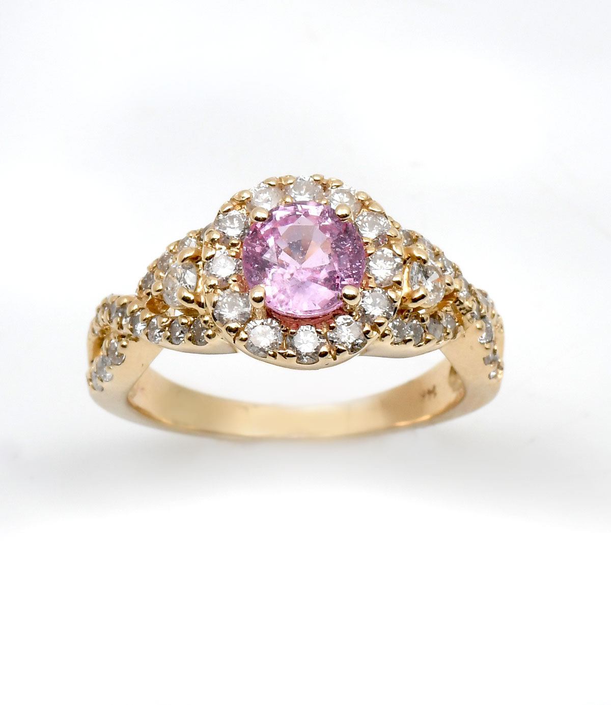 Appraisal: K PINK SAPPHIRE DIAMOND RING CT pink sapphire is set