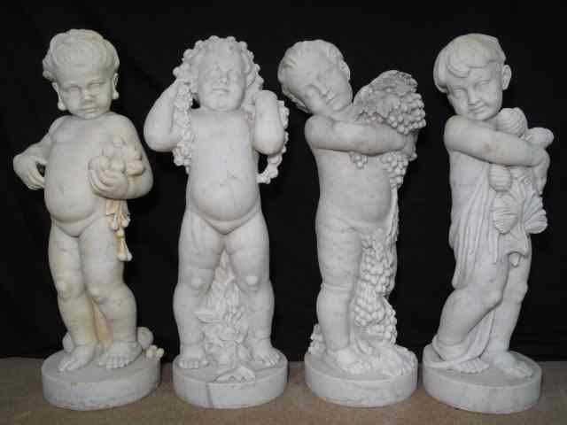 Appraisal: Italian marble sculptures fours seasons cherubs Putti Winter Spring Summer