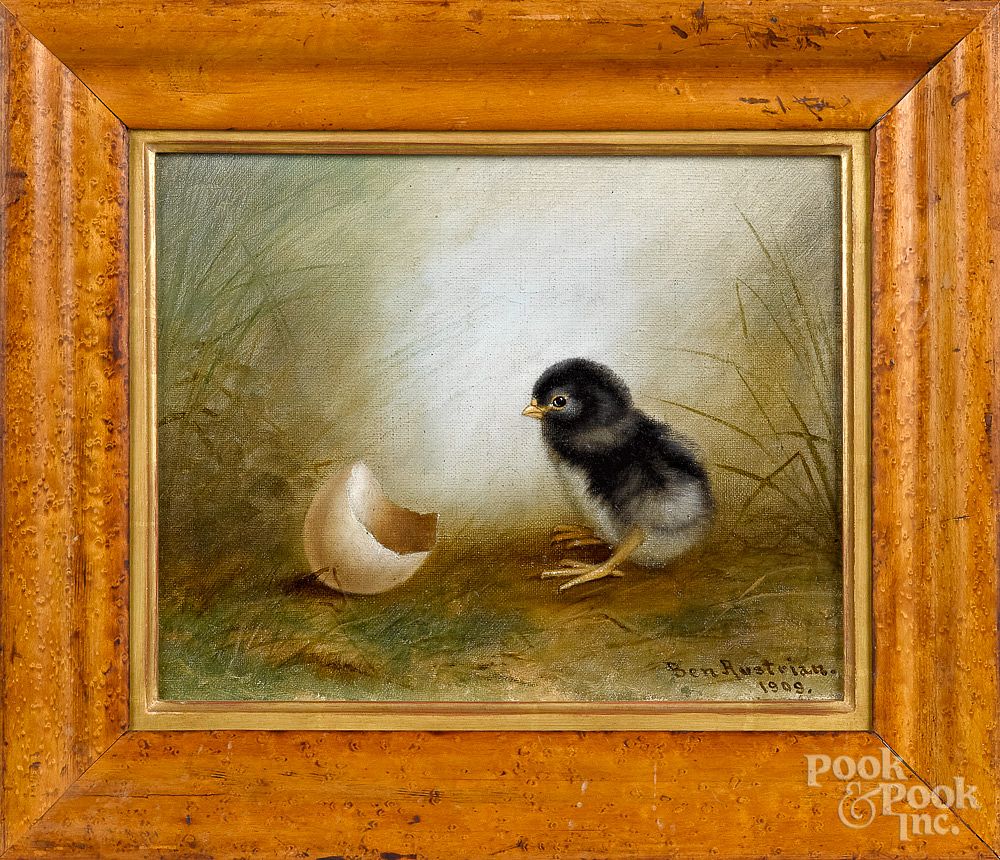 Appraisal: Ben Austrian oil on canvas of a chick Ben Austrian