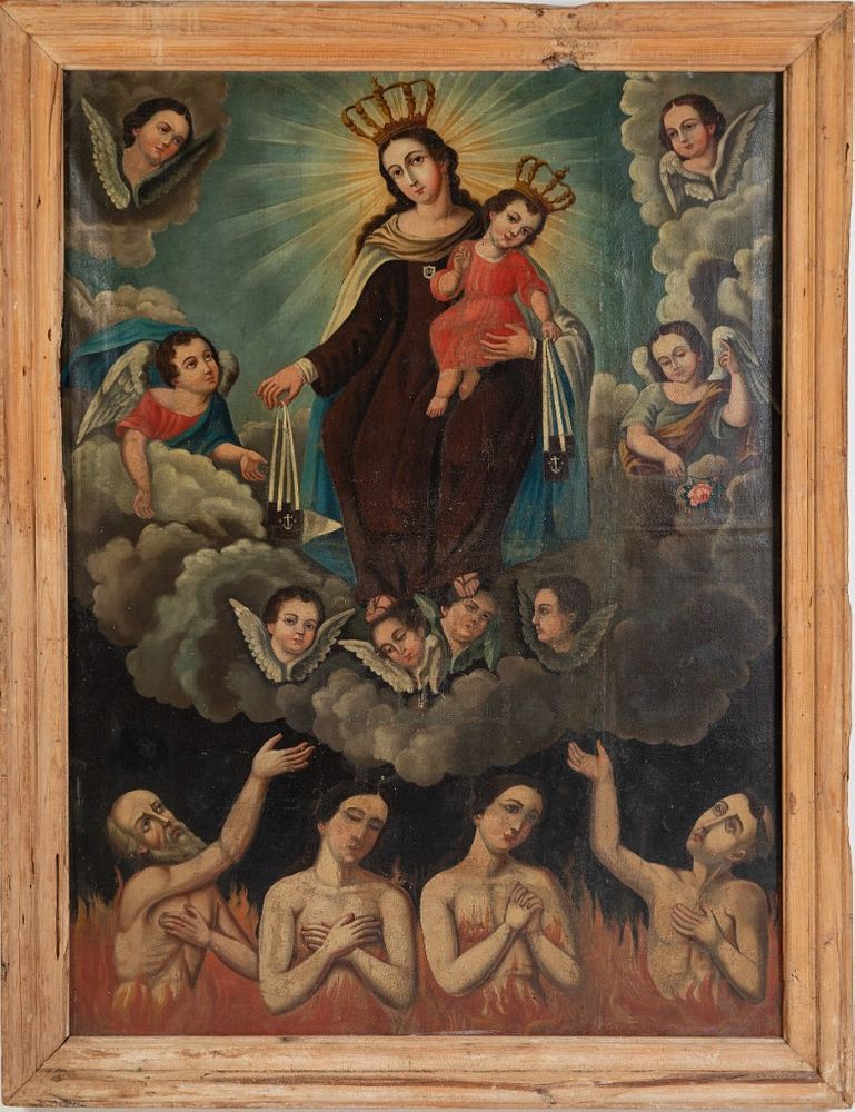 Appraisal: Spanish Colonial Mexico Retablo of Our Lady of Navigators th