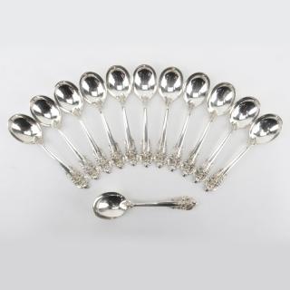 Appraisal: Set of Twelve Wallace Grand Baroque Sterling Silver Round Bowl