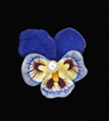 Appraisal: Gold and purple enamel pansy pin early th century Yellow