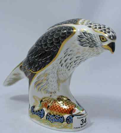 Appraisal: Royal Crown Derby Paperweight of Osprey with gold stopper boxed