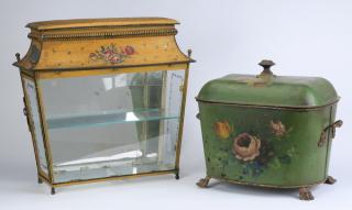 Appraisal: Two pieces of French toleware th century comprising a diminutive