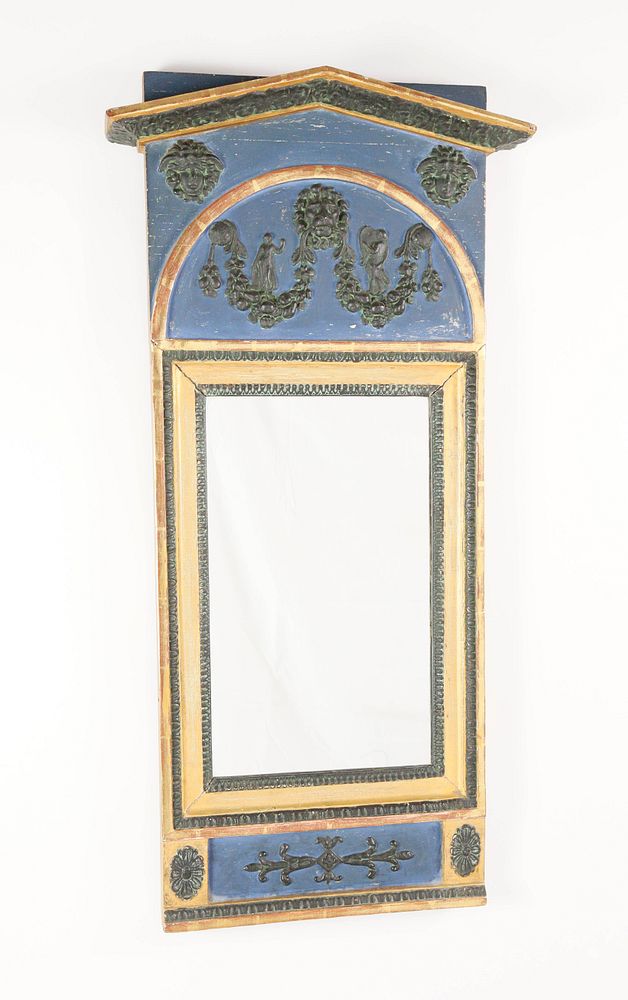 Appraisal: Swedish Neoclassical Mirror circa Swedish Neoclassical Mirror circa peaked cornice