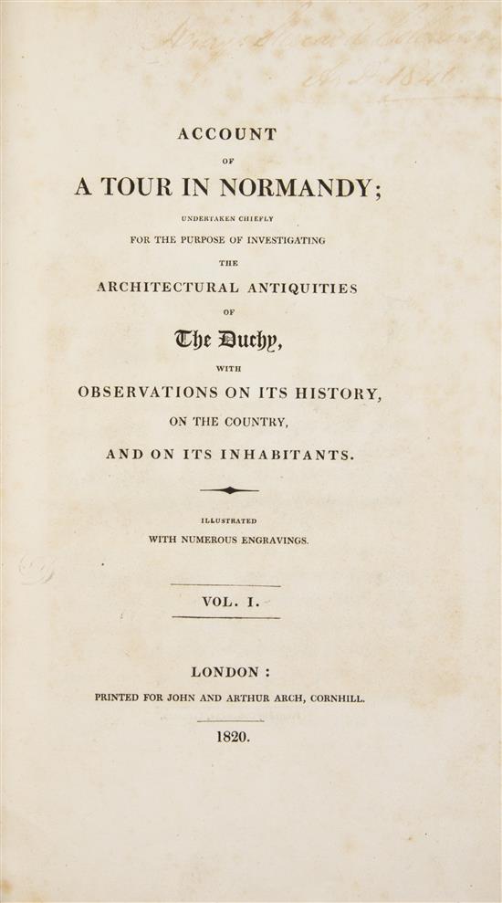 Appraisal: Sale Lot TURNER DAWSON Account of a Tour through Normandy