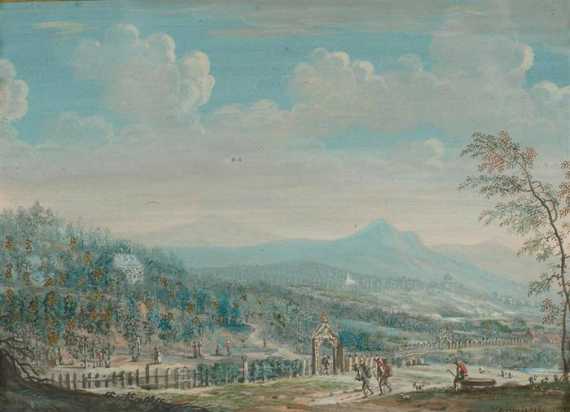 Appraisal: BLARENBERGHE LOUIS NICOLAS VAN Lille - Fontainebleau Sweeping landscape with