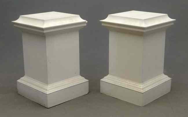 Appraisal: Pair pedestals in white paint