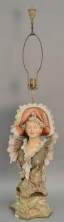 Appraisal: Large Royal Dux porcelain bust of a young lady with