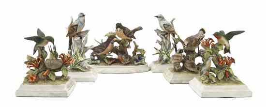 Appraisal: A Collection of Six Bisque Models of Birds Jonathon Byron