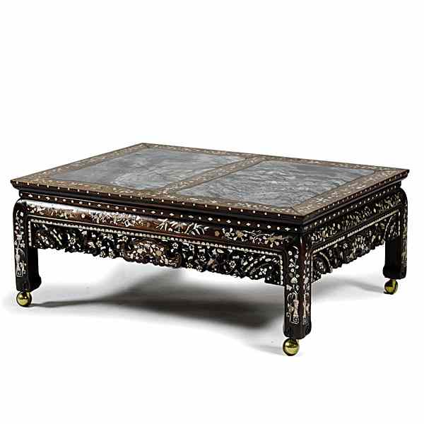 Appraisal: Chinese Export Inlaid Table Chinese A low table in rosewood