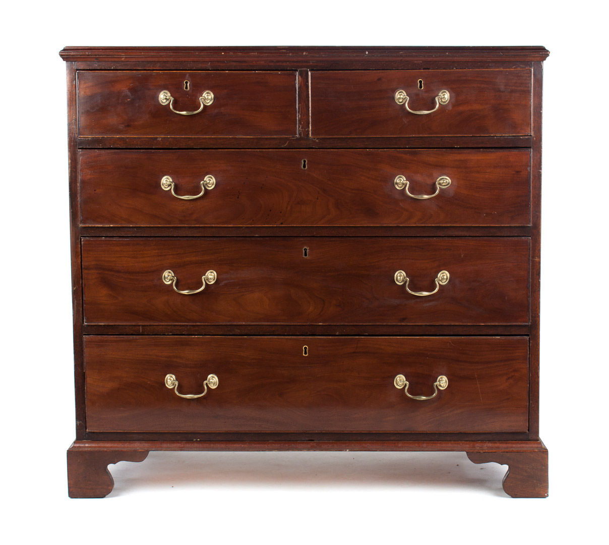 Appraisal: George III mahogany chest late th early th century flat