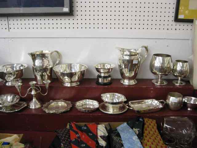 Appraisal: Silverplate Trophy Items pitchers bowls dishes candleholder more