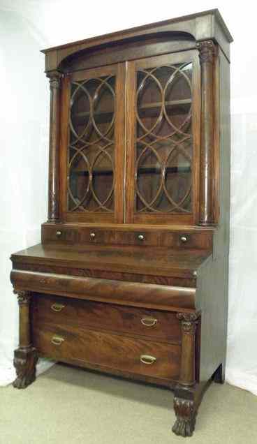 Appraisal: Joseph Meeks Sons working - American Empire secretary bookcase with