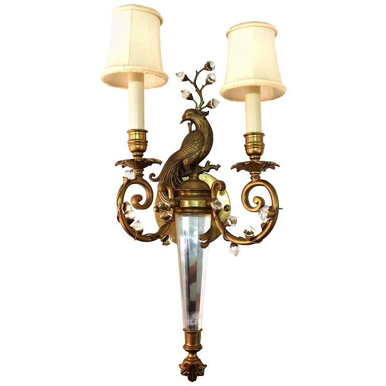 Appraisal: Maison Bagues Manner Brass Crystal Wall Sconce Maison Bagu s