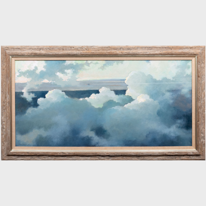 Appraisal: Eric Sloane - Westward Flight Oil on Masonite signed 'Eric