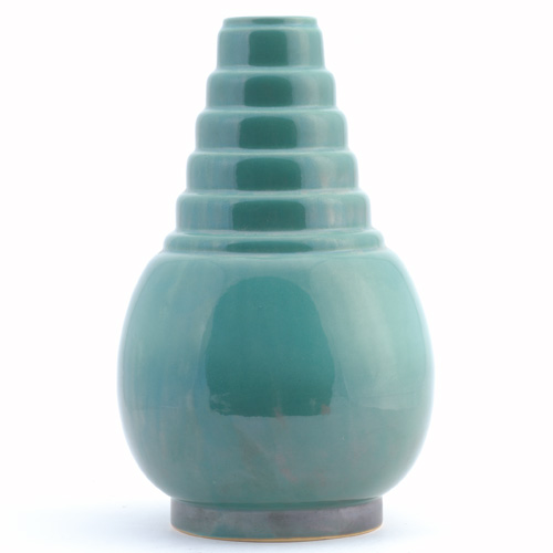 Appraisal: ROSEVILLE Futura bulbous vase with stepped neck covered in a