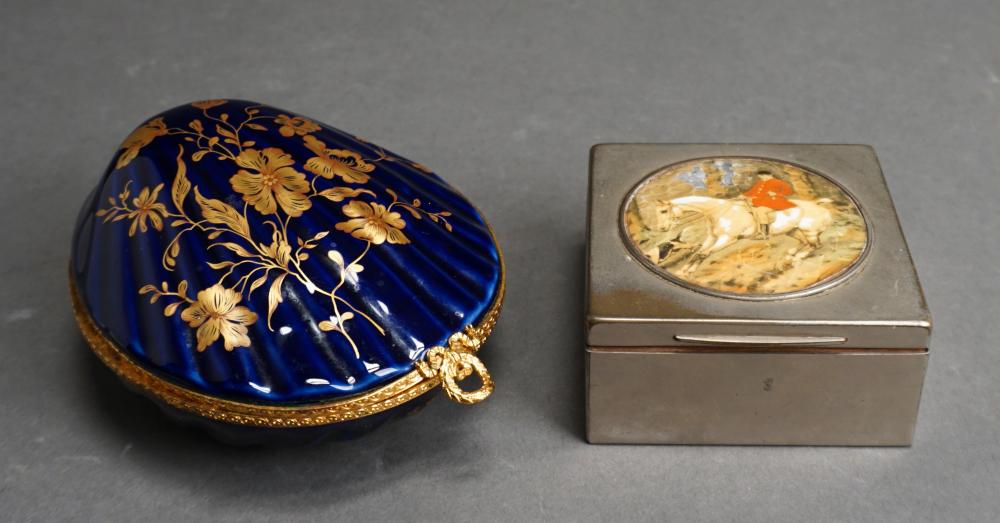 Appraisal: Two European Porcelain and Metal Boxes