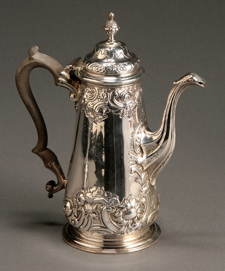 Appraisal: George II Silver Coffee Pot Thomas Whipham or John Wirgman