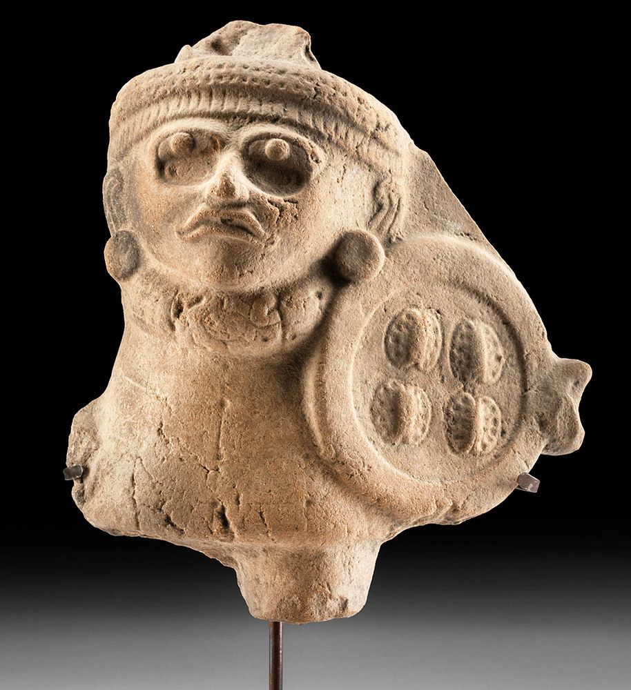 Appraisal: Vera Cruz Pottery Figure with Shield Pre-Columbian Gulf Coast of