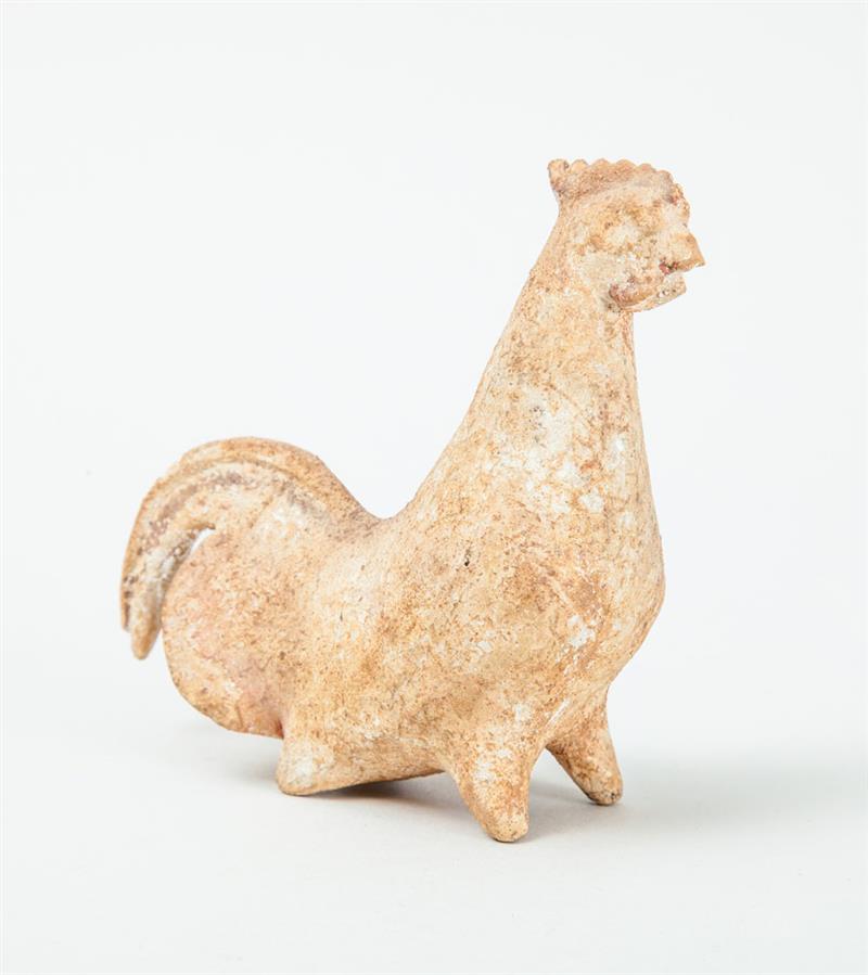 Appraisal: BOEOTIAN TERRACOTTA FIGURE OF A COCK Modeled with serrated crest