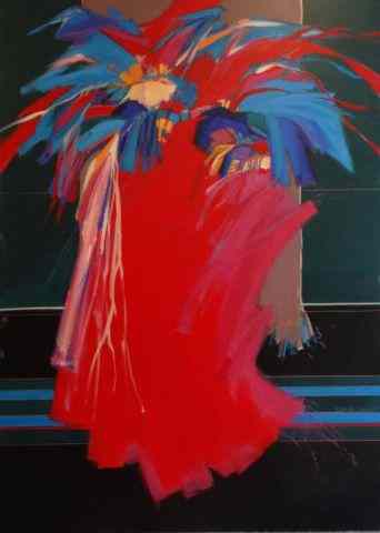 Appraisal: SCHMIDT Mary Jane Abstract O C ''Blanket Dancer ''Signed lower