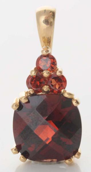 Appraisal: Cushion cut Garnet x millimeter carat Three faceted garnets carats