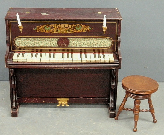 Appraisal: - Large Schoenhut piano with original paint and stencil decoration