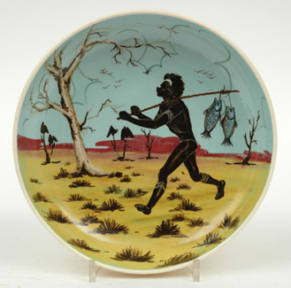 Appraisal: GUY MARTIN BOYD Victoria circa Circular earthenware dish decorated with