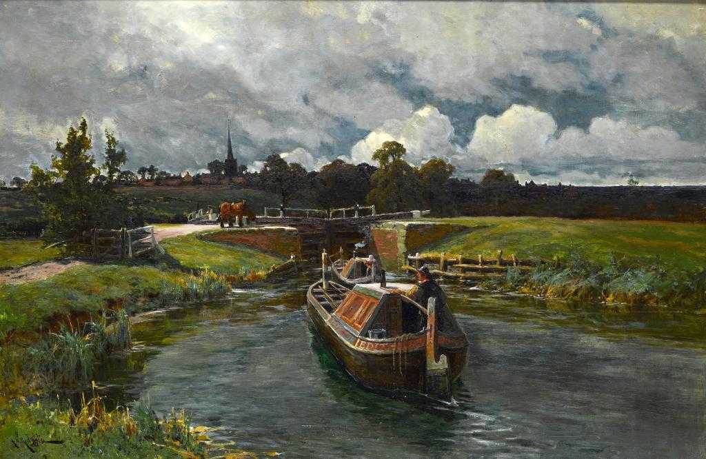 Appraisal: ARTHUR WALKER REDGATE - LOCK ON THE RIVER SOAR AT