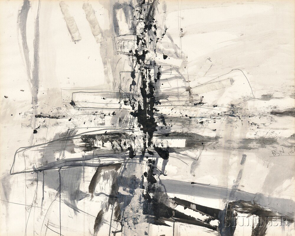 Appraisal: Robert S Neuman American b Untitled Abstract in Gray and