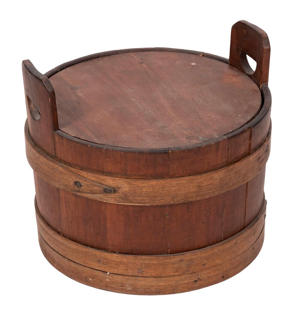 Appraisal: STAVED BUCKET WITH SIDE HANDLES LAST HALF OF THE TH