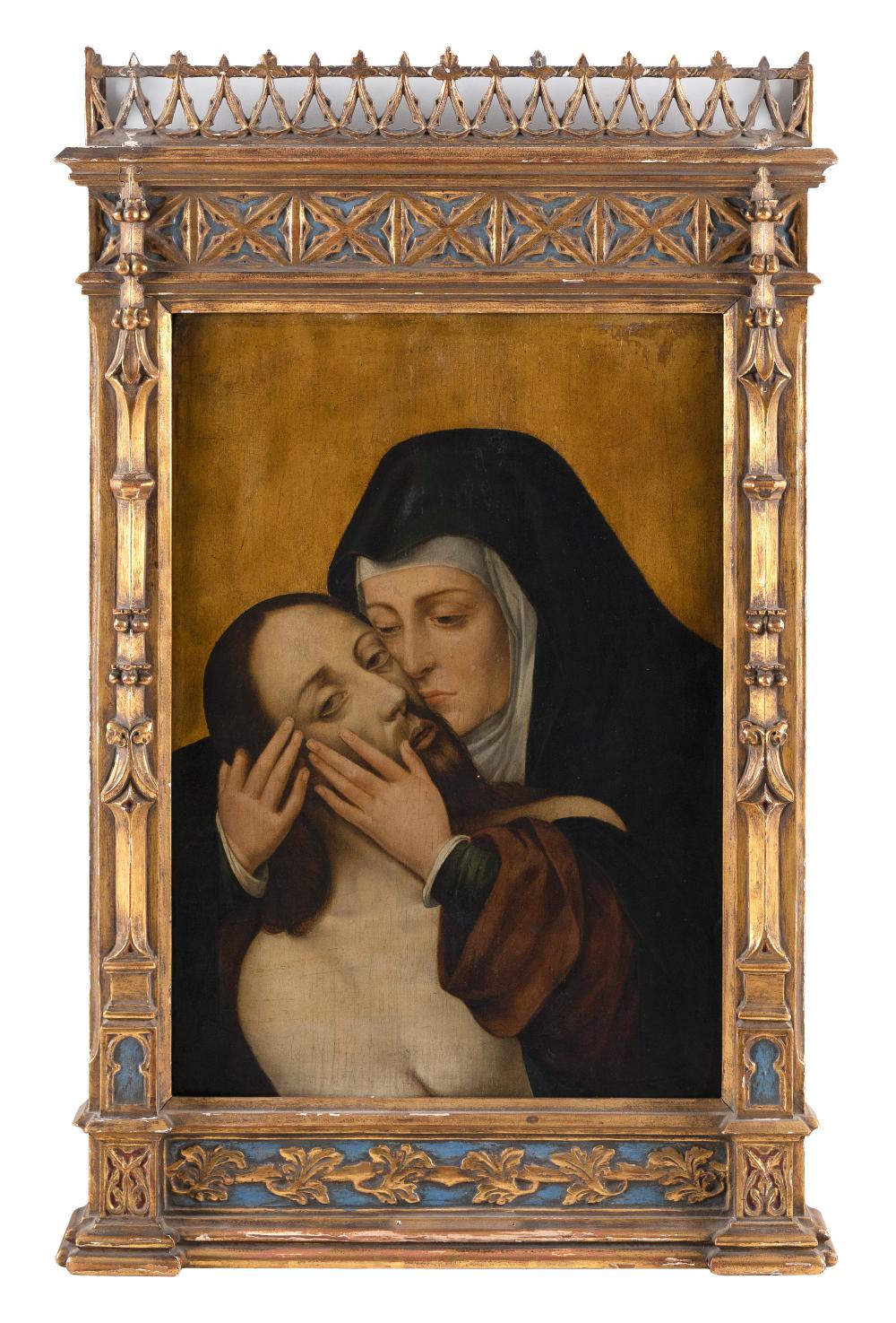 Appraisal: CONTINENTAL SCHOOL TH CENTURY OR EARLIER A WOMAN COMFORTING JESUS