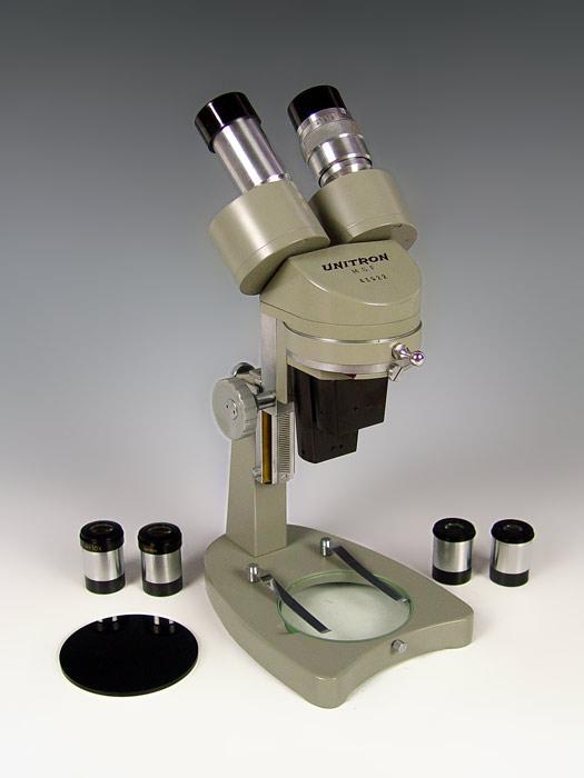 Appraisal: UNITRON MSF MICROSCOPE IN OAK CASE X X magnification Comes