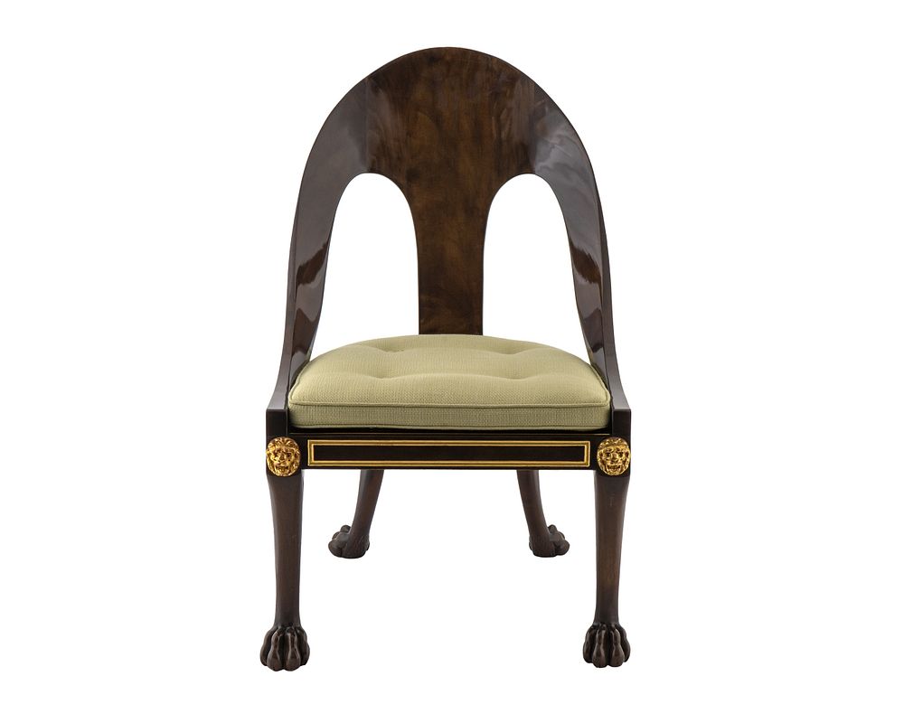 Appraisal: A Regency Style Barrel-Back Chair Height x width x depth