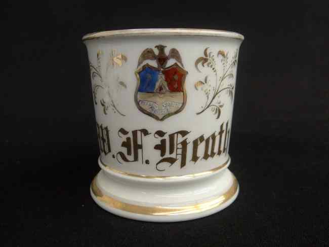 Appraisal: Painted shaving mug with Order Of The Red Men insignia