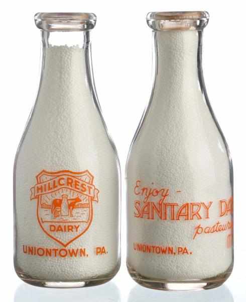 Appraisal: Lot of Uniontown Pennsylvania Milk Bottles Description Lot includes one