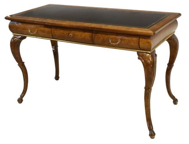 Appraisal: Vintage burlwood writing desk late th c top with inset