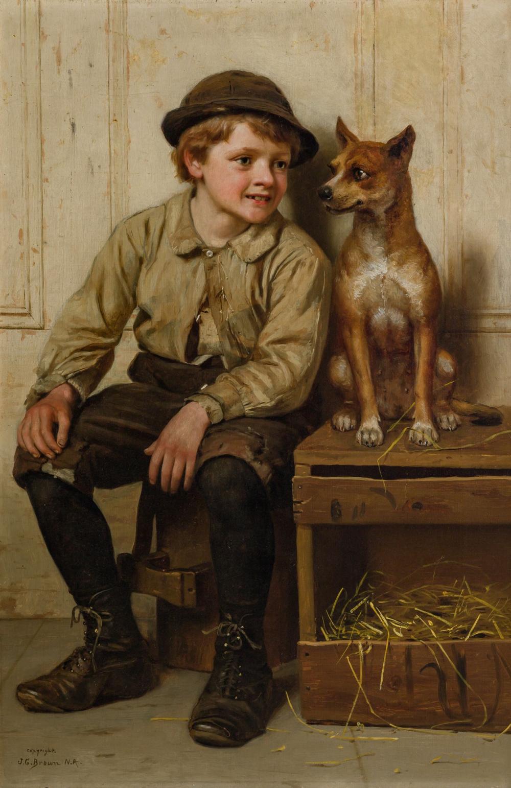 Appraisal: JOHN GEORGE BROWN American - A Boy and His Companion