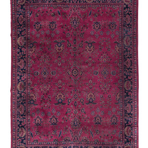 Appraisal: A Sarouk Wool Rug Mid- th Century feet inches x